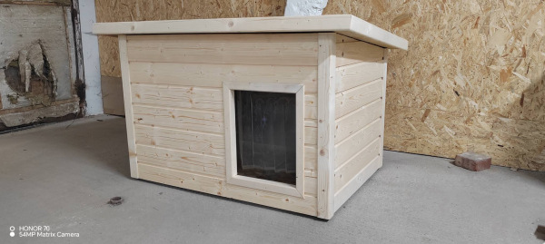 Zateplená búda pre psa XL 120×80 cm – pevná drevená búda pre veľké plemená 7