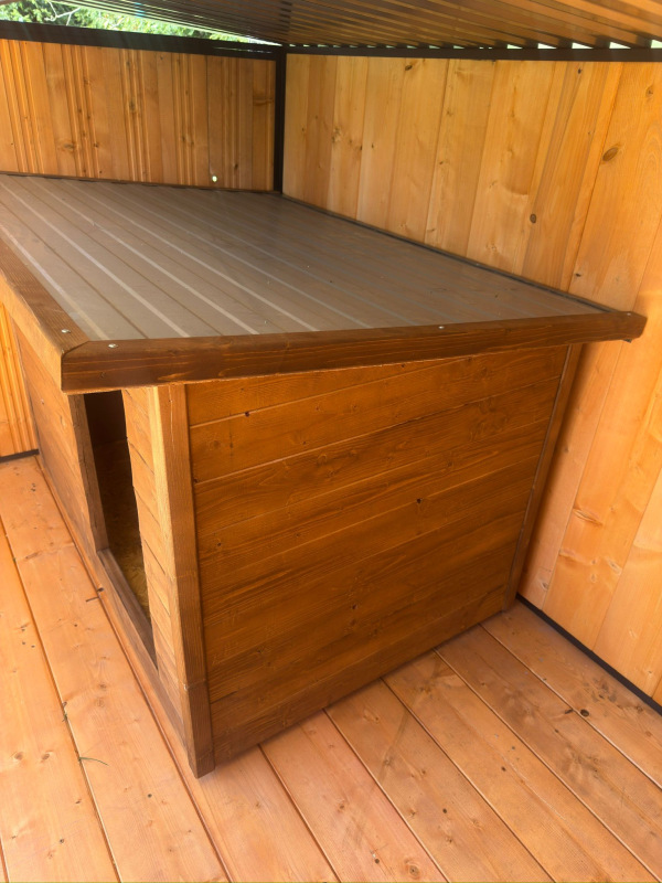 Zateplená búda pre psa XL 120×80 cm – pevná drevená búda pre veľké plemená 13