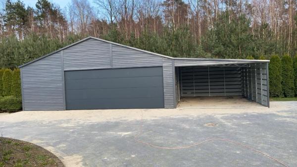 Plechová garáž 8 x 5,80m sedlová strecha