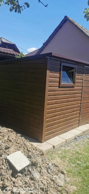 Záhradný domček 3×2 m Zlatý dub s oknom, rýnami a zosilnenou pozinkovanou konštrukciou 2