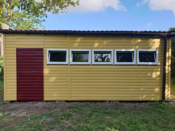 Plechová garáž / hala 5×6,5 m s výškou 2,5 m – ideálne riešenie pre techniku, DHZ a sklado 2