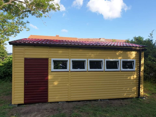 Plechová garáž / hala 5×6,5 m s výškou 2,5 m – ideálne riešenie pre techniku, DHZ a sklado 8