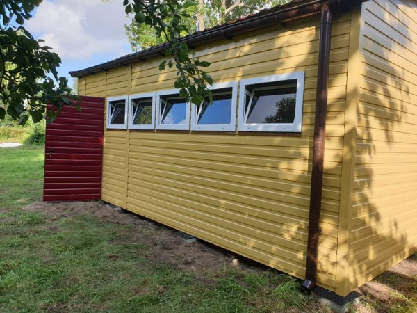 Plechová garáž / hala 5×6,5 m s výškou 2,5 m – ideálne riešenie pre techniku, DHZ a sklado 7