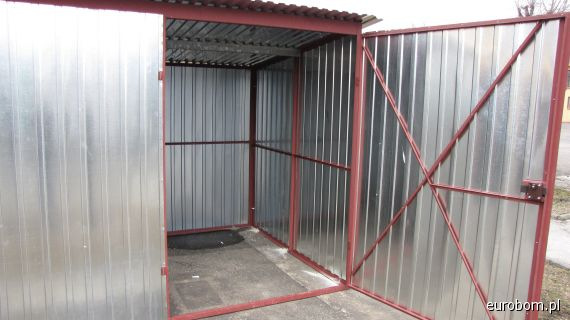 Plechová garáž 2×2,5 m – pozinkovaný plech, pultová strecha so spádom dozadu 1