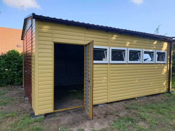 Plechová garáž / hala 5×6,5 m s výškou 2,5 m – ideálne riešenie pre techniku, DHZ a sklado 11
