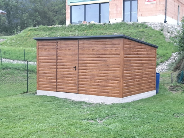 Záhradný domček TOOL SHED 4×2,5 m – Zlatý dub / RAL7016