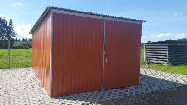 Plechová garáž 3x5m RAL8004 bledá hnedá 2