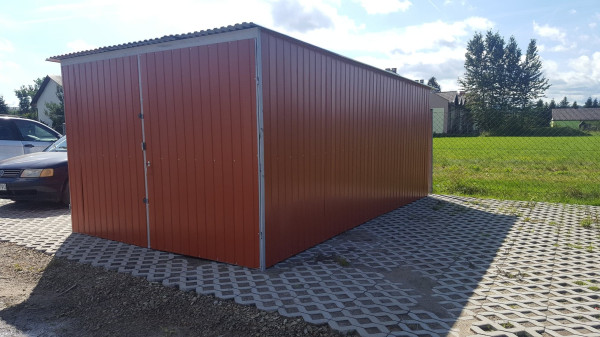 Plechová garáž 3x5m RAL8004 bledá hnedá 7