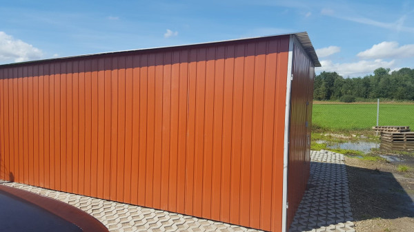Plechová garáž 3x5m RAL8004 bledá hnedá 1