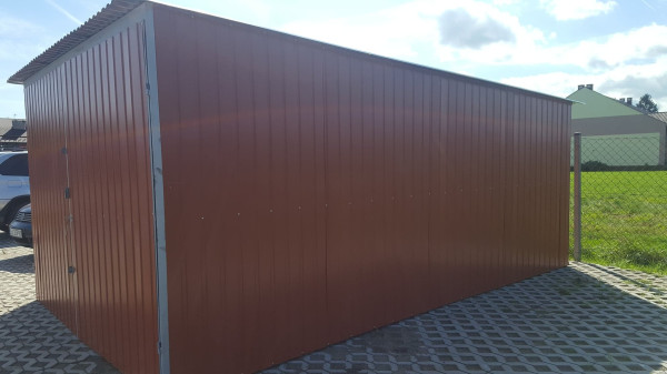 Plechová garáž 3x5m RAL8004 bledá hnedá 8