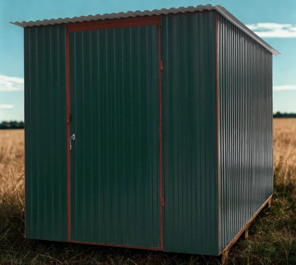Plechová garáž 2x3 m s jednokrídlovou bránou 100 cm 1