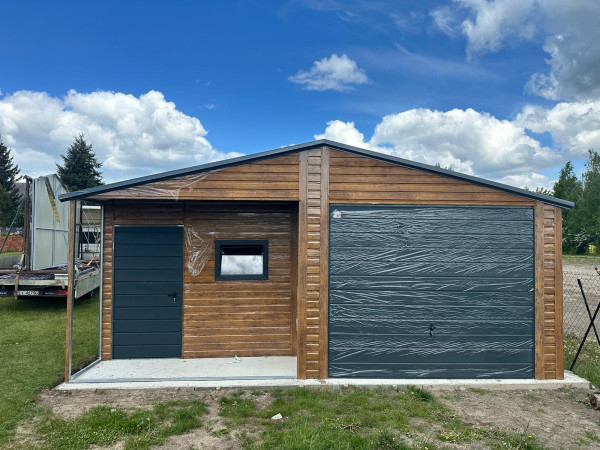 Plechová garáž s výklenkom 6,5 × 5 m WOODLINE