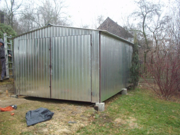 Plechová garáž 3,5x6 m – sedlová strecha | pozinkovaný plech 1