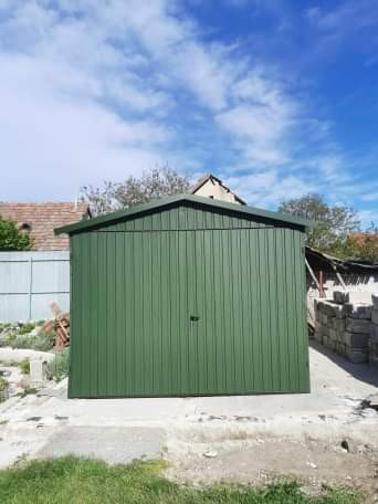 Plechová garáž 3×5 m – sedlová strecha | ZELENÁ RAL 6005 4