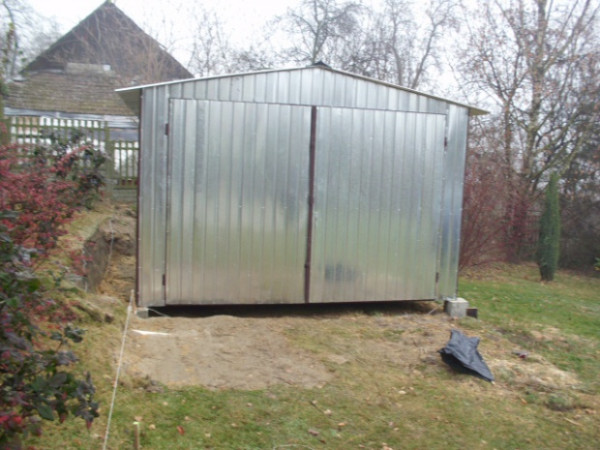 Plechová garáž 3,5x6 m – sedlová strecha | pozinkovaný plech