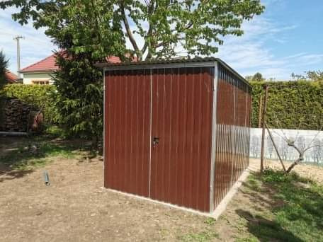 Plechová garáž 2x3 m RAL8017 tmavá hnedá