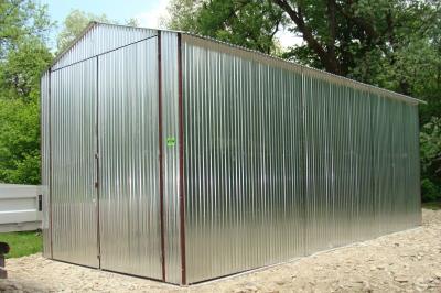 Pozinkovaná plechová hala 5×10 m, sedlová strecha, výška 3 m – Fintice